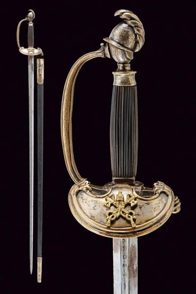 Spadino da ufficiale superiore, Stato Pontificio, lunghezza 95,6 cm, Terzo quarto del XIX Secolo