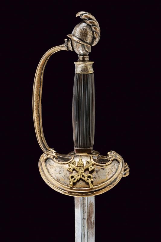 Spadino da ufficiale superiore, Stato Pontificio, lunghezza 95,6 cm, Terzo quarto del XIX Secolo