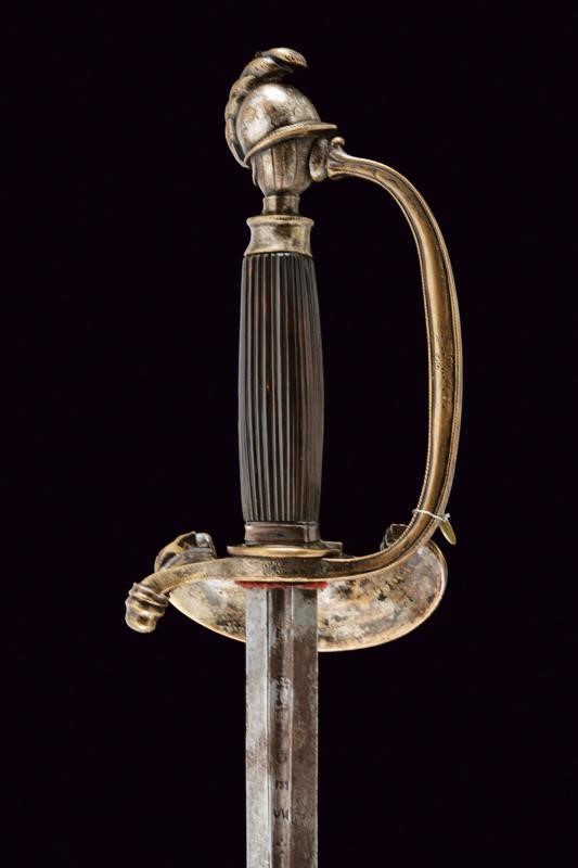 Spadino da ufficiale superiore, Stato Pontificio, lunghezza 95,6 cm, Terzo quarto del XIX Secolo