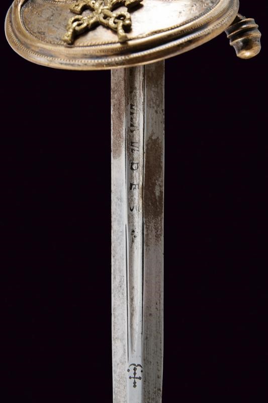 Spadino da ufficiale superiore, Stato Pontificio, lunghezza 95,6 cm, Terzo quarto del XIX Secolo