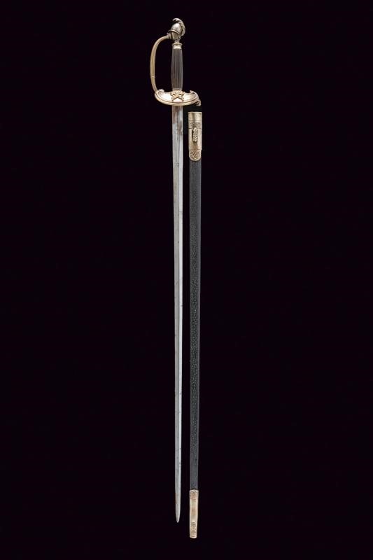Spadino da ufficiale superiore, Stato Pontificio, lunghezza 95,6 cm, Terzo quarto del XIX Secolo