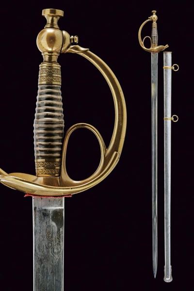 Spada da ufficiale Mod. 1833 'Albertina' con iscrizione di Pio IX, Italia