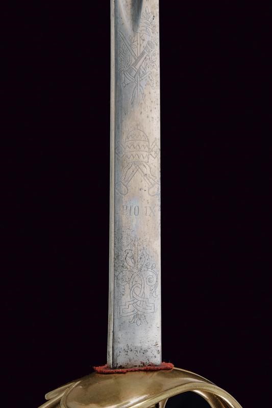Spada da ufficiale Mod. 1833 'Albertina' con iscrizione di Pio IX, Italia
