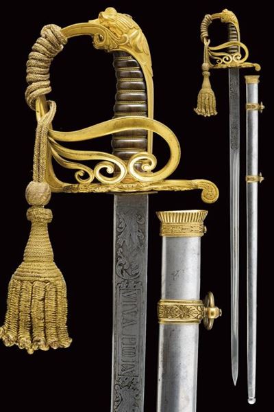 Spada da generale della Guardia Civica, Modello 1847, Stato Pontificio
