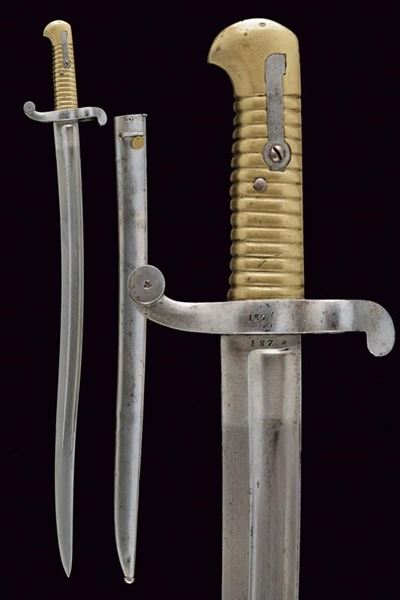 Baionetta per carabina Mazzocchi Mod. 1857, Stato Pontificio, lunghezza 69,4 cm