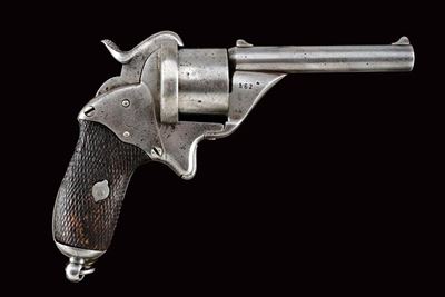 Revolver Mazzocchi a spillo da gendarmeria, Stato Pontificio, lunghezza 18 cm, circa 1870