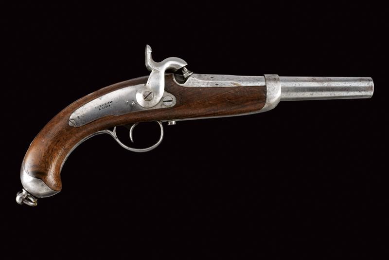 Pistola a luminello per ufficiali di cavalleria, Belgio, lunghezza 34,5 cm, metà XIX secolo