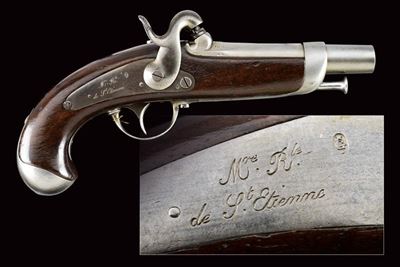 Pistola a luminello da gendarmeria Mod. 1842, Francia, lunghezza 24 cm