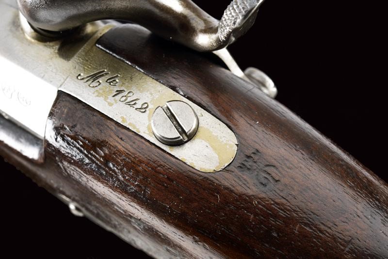 Pistola a luminello da gendarmeria Mod. 1842, Francia, lunghezza 24 cm