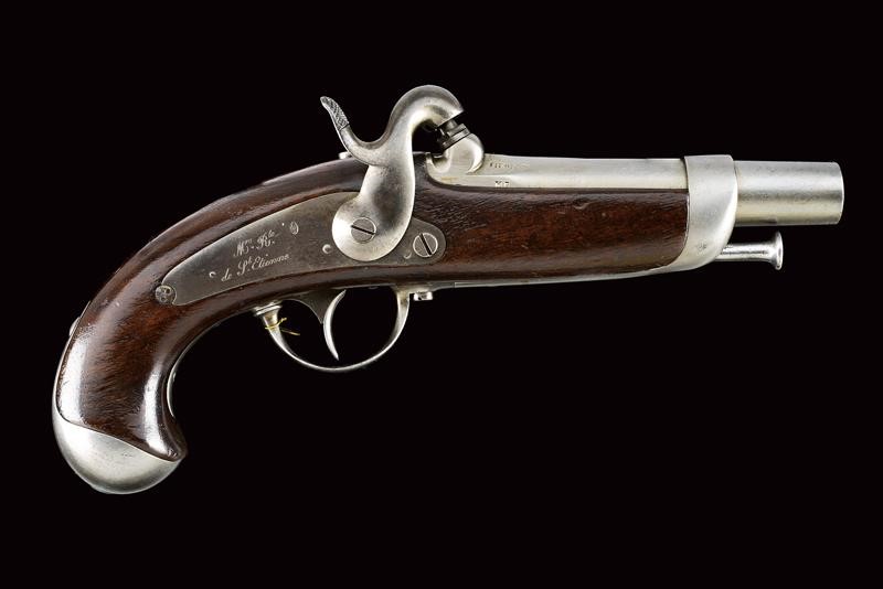 Pistola a luminello da gendarmeria Mod. 1842, Francia, lunghezza 24 cm