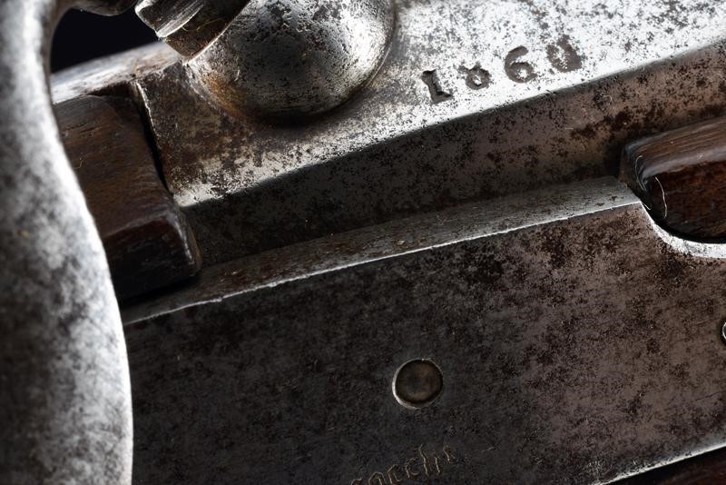Pistola a luminello da gendarmeria Mod. 1859, Roma, lunghezza 24,2 cm, Cal. 15 mm