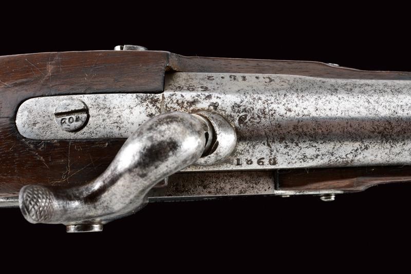 Pistola a luminello da gendarmeria Mod. 1859, Roma, lunghezza 24,2 cm, Cal. 15 mm