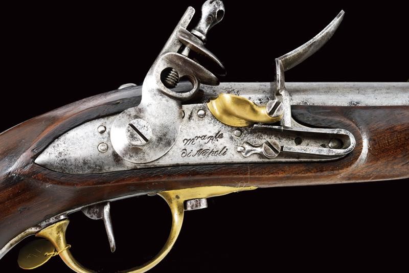 Pistola militare a pietra focaia, Regno di Napoli, 1813, lunghezza 38,2 cm