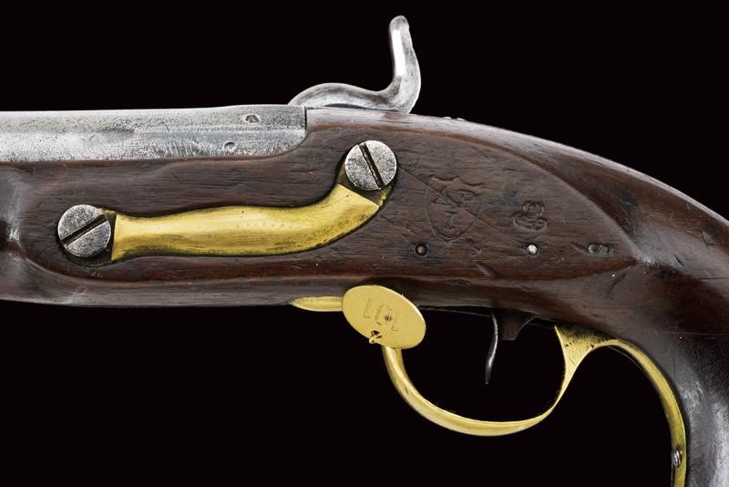 Pistola a luminello da gendarmeria, Mod. 1839, Stato Pontificio, lunghezza 23,9 cm