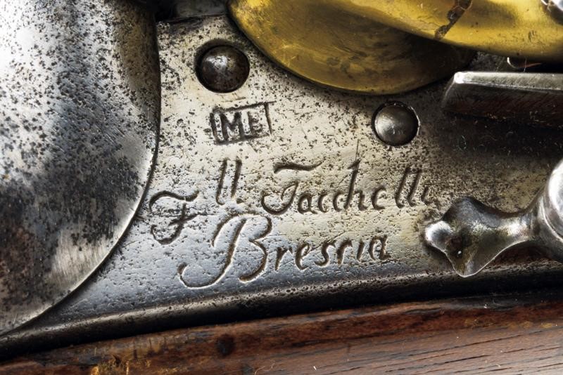 Pistola a pietra focaia della gendarmeria di Ancona, Stato Pontificio, lunghezza 24,5 cm, Secondo...