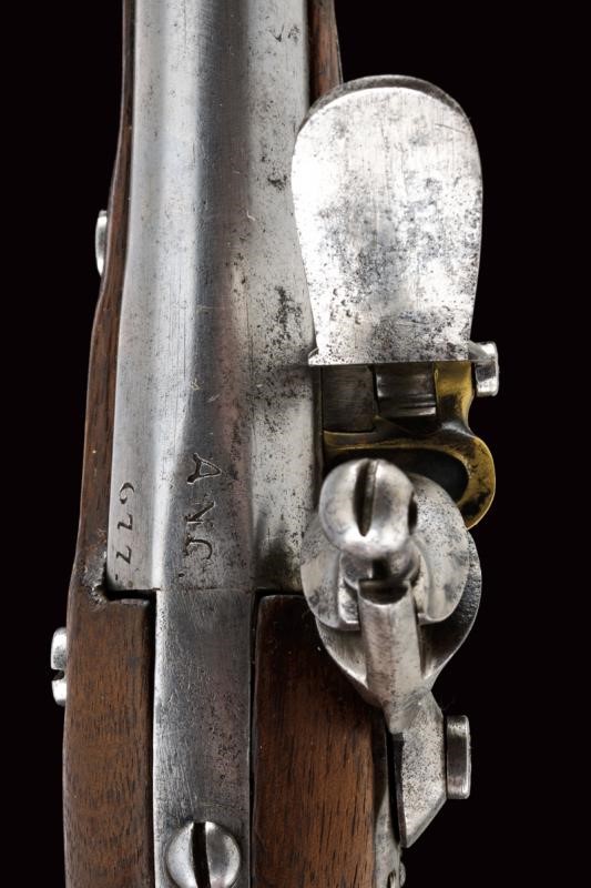 Pistola a pietra focaia della gendarmeria di Ancona, Stato Pontificio, lunghezza 24,5 cm, Secondo...