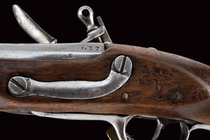 Pistola a pietra focaia della gendarmeria di Ancona, Stato Pontificio, lunghezza 24,5 cm, Secondo...