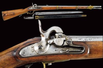 Kammerbuchse Augustin, Modello 1842 con Baionetta, lunghezza 122,4 cm, Austria