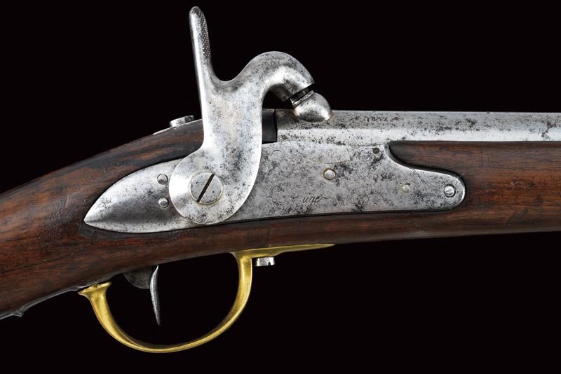 Moschetto a luminello da gendarmeria Mod. 1825T con baionetta, lunghezza 114,3 cm
