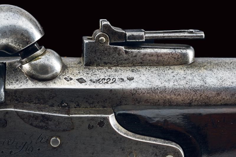 Moschettone a luminello da artiglieria Mod. 1829T bis, Francia, lunghezza 96 cm, cal. 18 mm