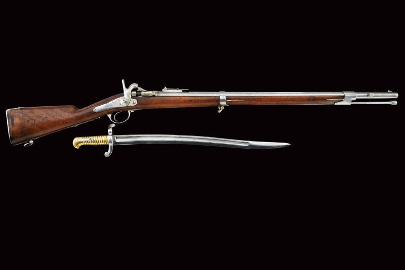 Carabina da cacciatori Mod. 1867 con baionetta, Francia, lunghezza 126 cm