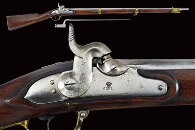Fucile da fanteria ridotto a luminello, Prussia, lunghezza 143,3 cm, datazione 1800-1860 circa