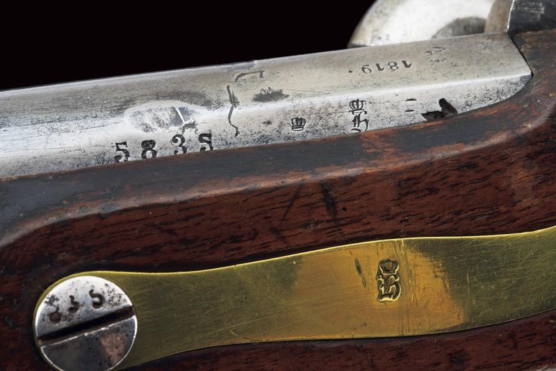Fucile da fanteria ridotto a luminello, Prussia, lunghezza 143,3 cm, datazione 1800-1860 circa