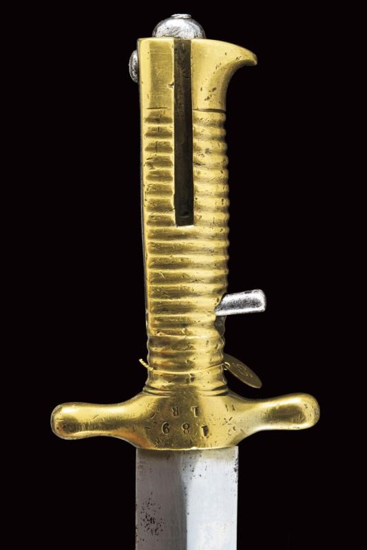 Moschetto da artiglieria Mod. 1844 a luminello con baionetta Mod. 1843, Regno d'Italia