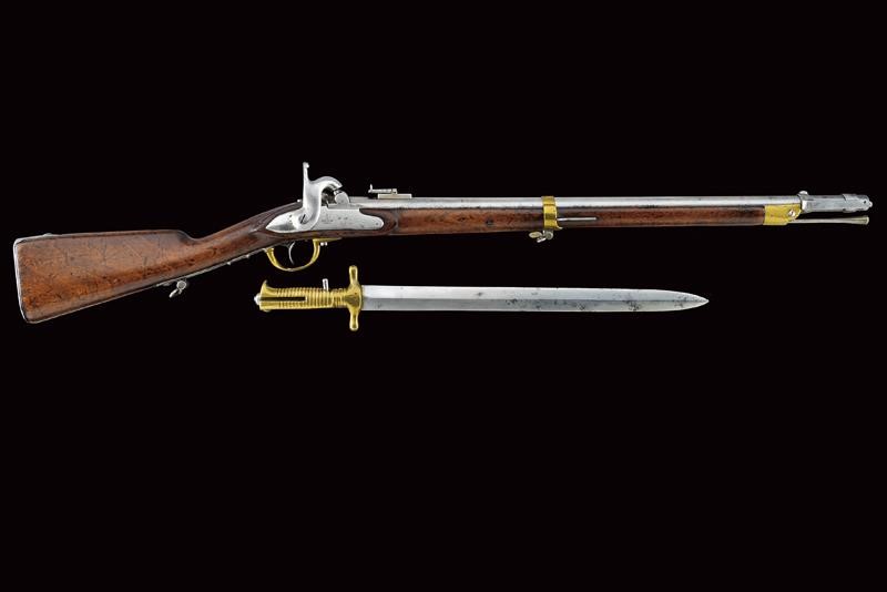 Moschetto da artiglieria Mod. 1844 a luminello con baionetta Mod. 1843, Regno d'Italia
