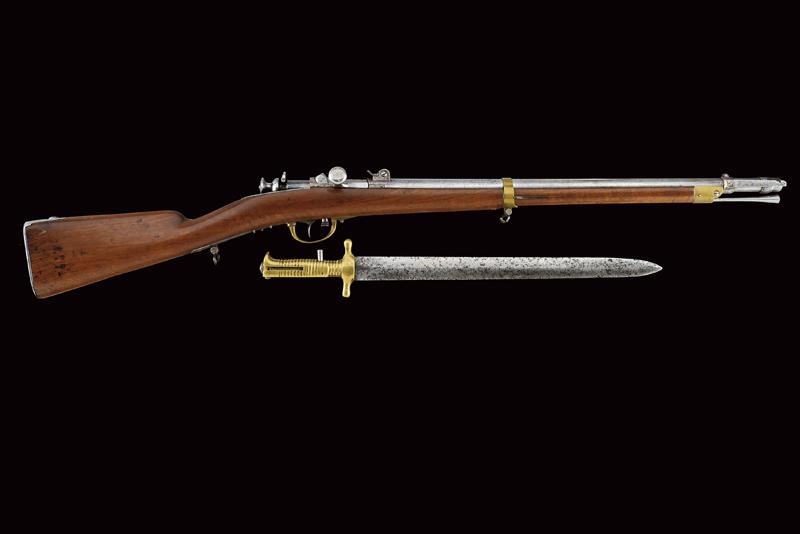 Moschetto Carcano Mod. 1867 da artiglieria, cal. 18 mm, con baionetta