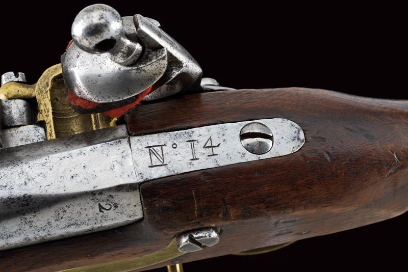 Moschetto a pietra focaia della Regia Marina con baionetta, Regno di Sardegna, lunghezza 118 cm, ...