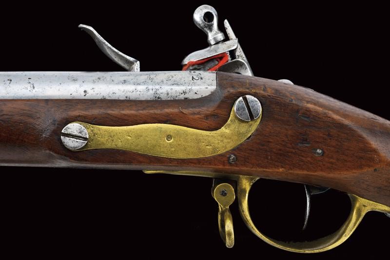 Moschetto a pietra focaia della Regia Marina con baionetta, Regno di Sardegna, lunghezza 118 cm, ...