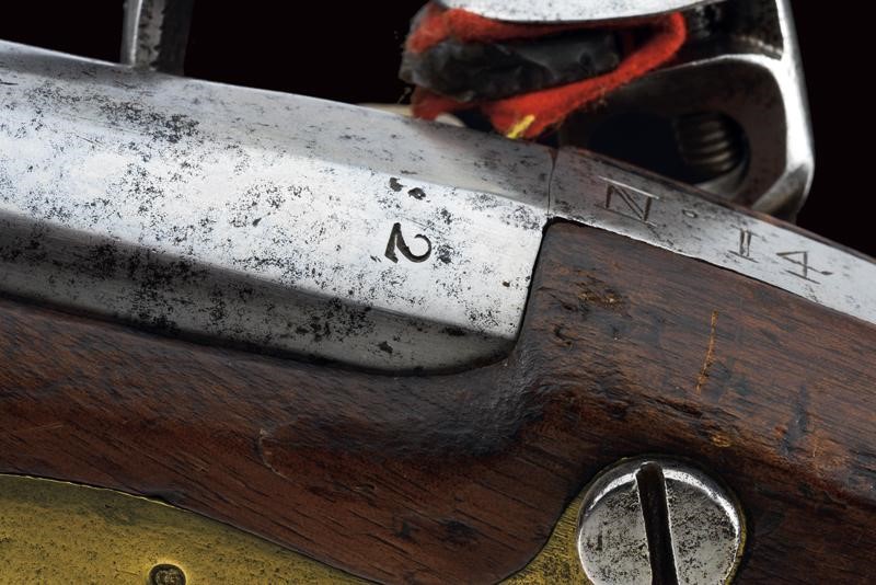 Moschetto a pietra focaia della Regia Marina con baionetta, Regno di Sardegna, lunghezza 118 cm, ...