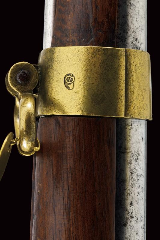 Moschetto a pietra focaia della Regia Marina con baionetta, Regno di Sardegna, lunghezza 118 cm, ...