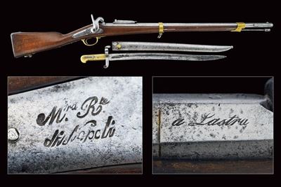 Regno delle Due Sicilie, Carabina a luminello da cacciatori Mod. 1850 con baionetta, lunghezza 12...