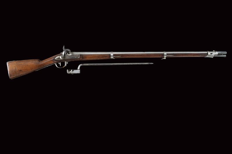 Fucile a luminello Mod. 1842, Svizzera, lunghezza 146,5 cm, con baionetta