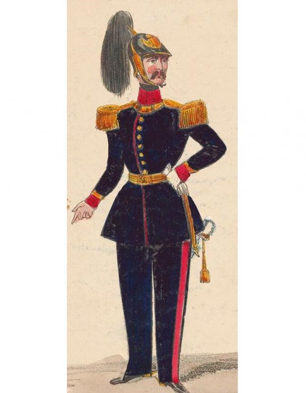 Granducato di Toscana, Elmo ed effetti per ufficiale della Guardia Civica Toscana del 1848