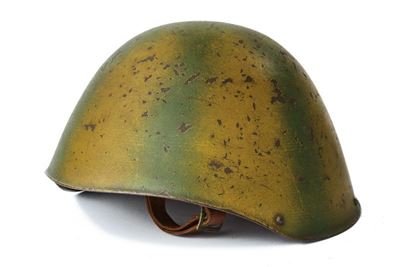 Elmetto militare greco, ferro con fregio tricolore, Italia Repubblica Sociale