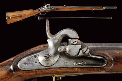 Jagerstutzen Mod. 1842, sistema Augustin, lunghezza 105 cm, calibro 14 mm
