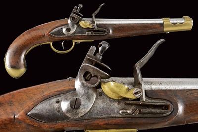Pistola a pietra focaia mod. 1798 da cavalleria, Austria, lunghezza 43 cm