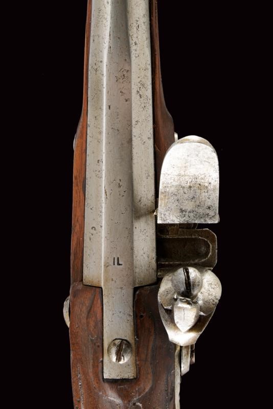 Pistola militare a pietra focaia, lunghezza 38,5 cm