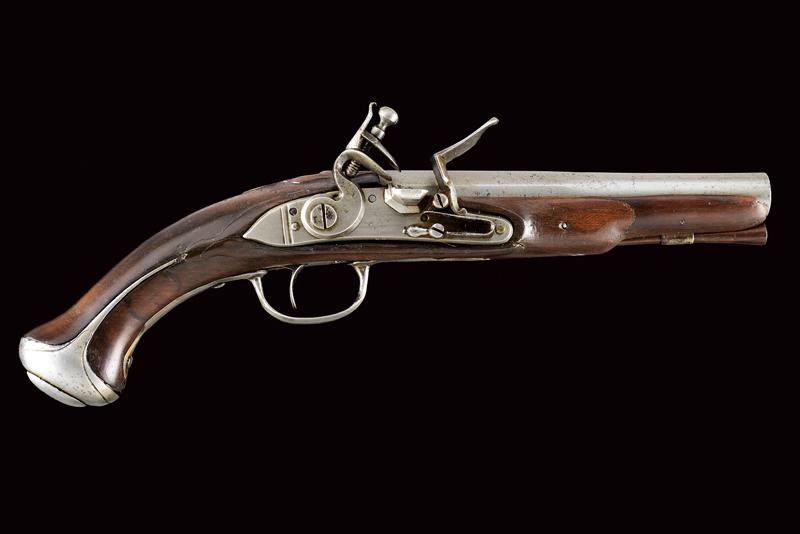 Pistola militare a pietra focaia, lunghezza 38,5 cm