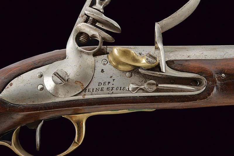 Pistola a pietra focaia della Guardia Campestre, Francia, lunghezza 27.5 cm