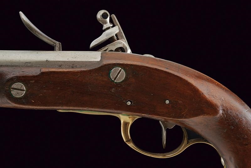 Pistola a pietra focaia della Guardia Campestre, Francia, lunghezza 27.5 cm