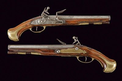 Pistole a pietra focaia 'Maréchaussée', St. Etienne, lunghezza 41.5 cm, modello 1733