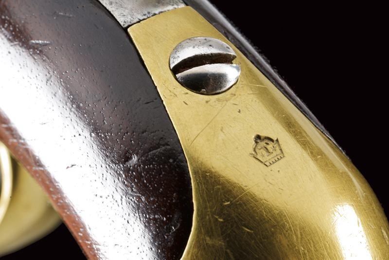 Pistola a pietra focaia da ufficiale, modello AN 13, tecnica Charleville, lunghezza 36.5 cm