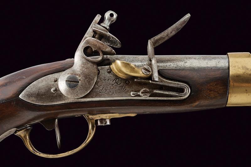 Pistola a pietra focaia, Mod. AN XIII, Regno delle Due Sicilie, lunghezza 35 cm
