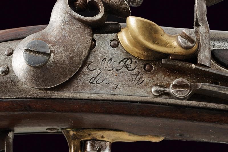 Pistola a pietra focaia, Mod. AN XIII, Regno delle Due Sicilie, lunghezza 35 cm
