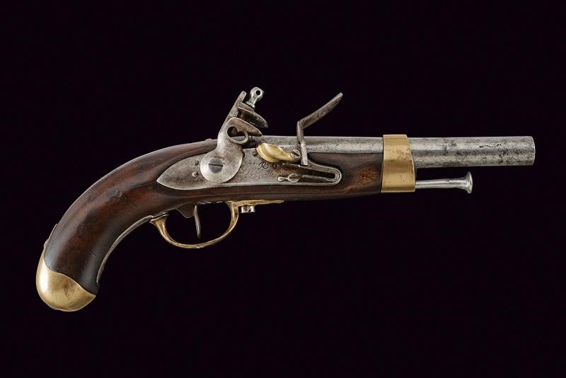 Pistola a pietra focaia, Mod. AN XIII, Regno delle Due Sicilie, lunghezza 35 cm