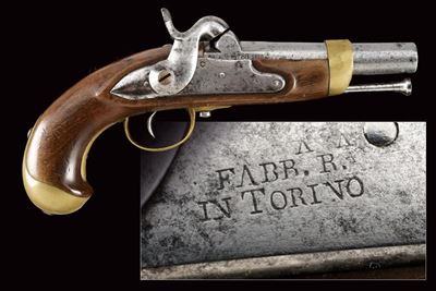 Pistola a luminello da Carabiniere, modello 1847, Torino, cal. 15 mm